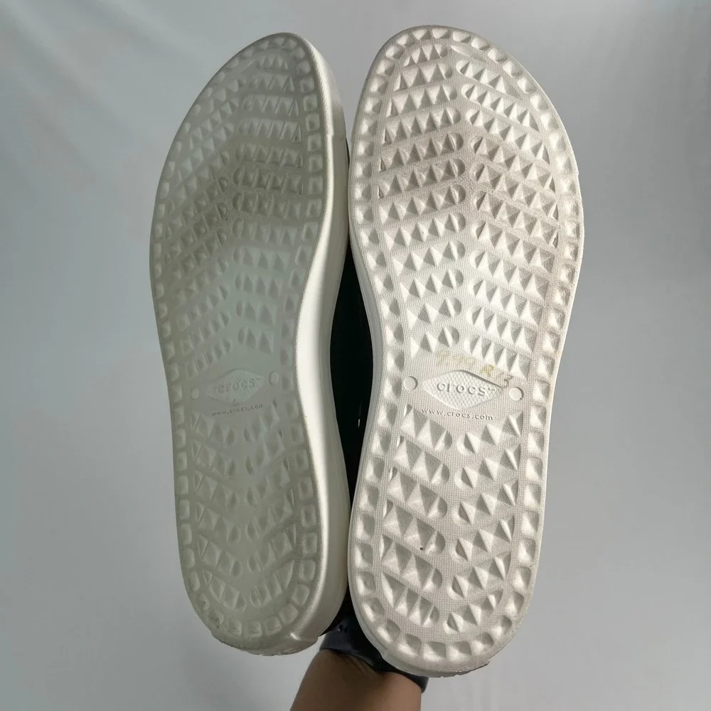 Crocs CitiLane Roka Court Black White Perforated Low Top Sneaker Men's Size 13